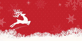 红色卡通简约圣诞节麋鹿装饰圣诞圣诞节展板背景